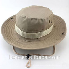 Venta al por mayor Camo Custom Bucket sombrero con cuerda / Bucket Cap con cuerdas / Flat Bill pesca sombreros Gorras